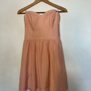 GUESS Strapless Sweetheart Dress in Peach